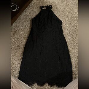 Lace Midlength Black Dress